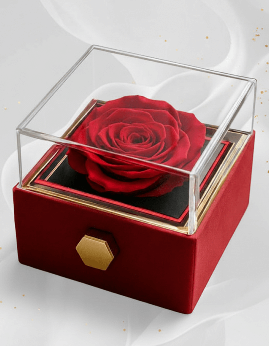 Alluring Beauty Necklace — Rotating Rose Gift Box