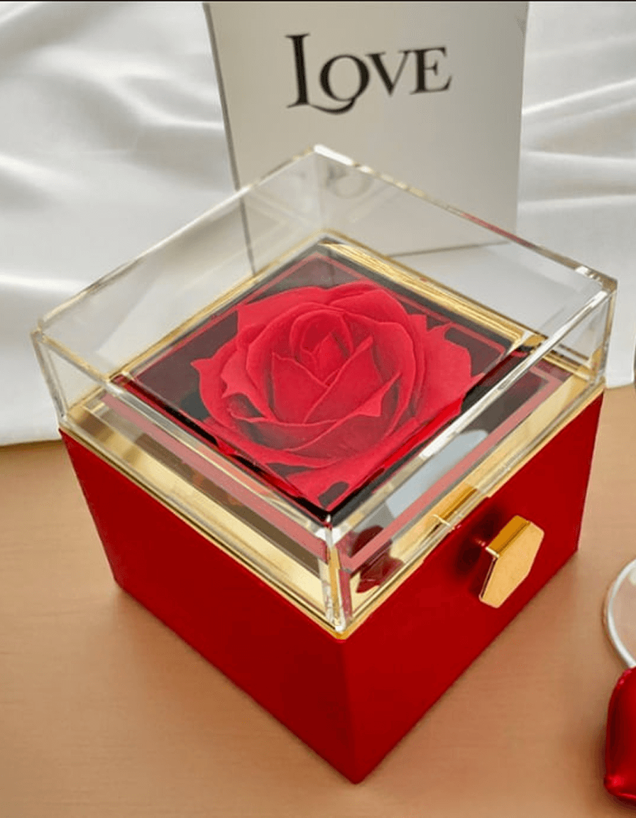 Alluring Beauty Necklace — Rotating Rose Gift Box