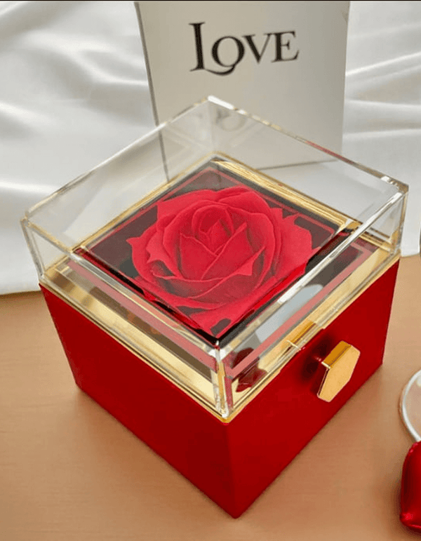 Alluring Beauty Necklace — Rotating Rose Gift Box