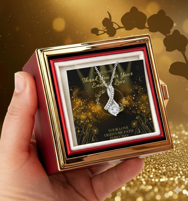 Alluring Beauty Necklace with Rotating Rose Gift Box – Gift for Mom