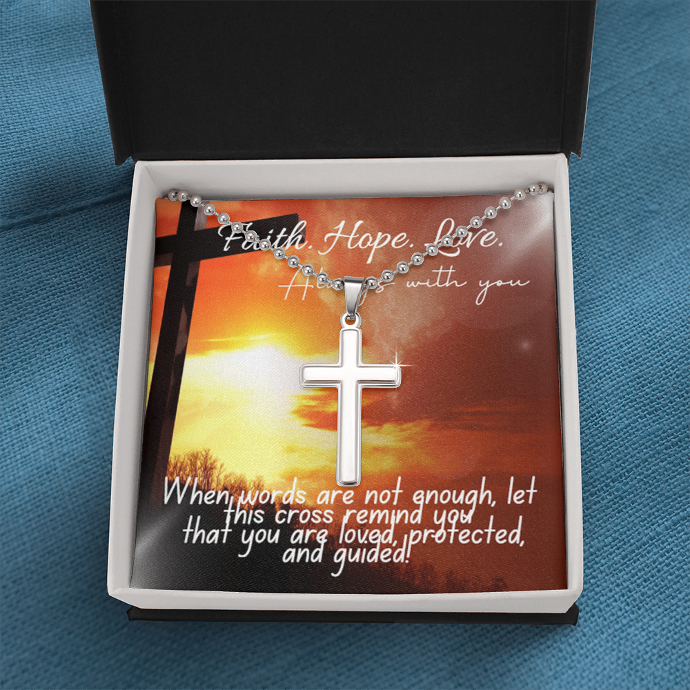 Artisan Cross Necklace with Ball Chain