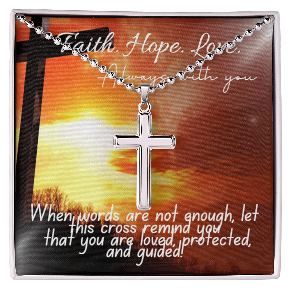 Artisan Cross Necklace with Ball Chain