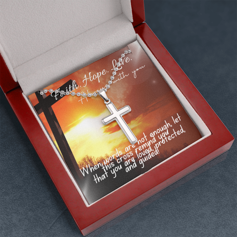 Artisan Cross Necklace with Ball Chain