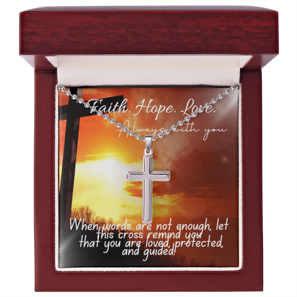 Artisan Cross Necklace with Ball Chain