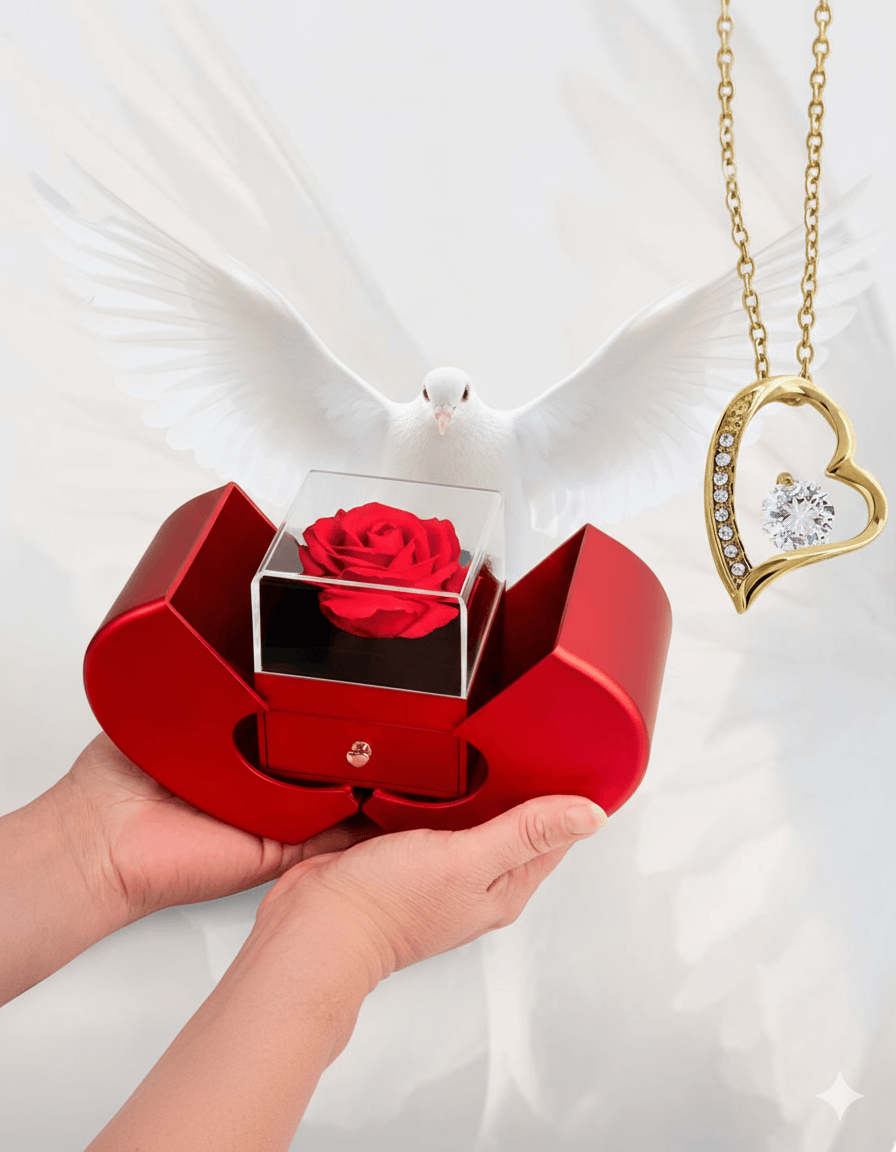 Forever Love Necklace — Red Rose Box
