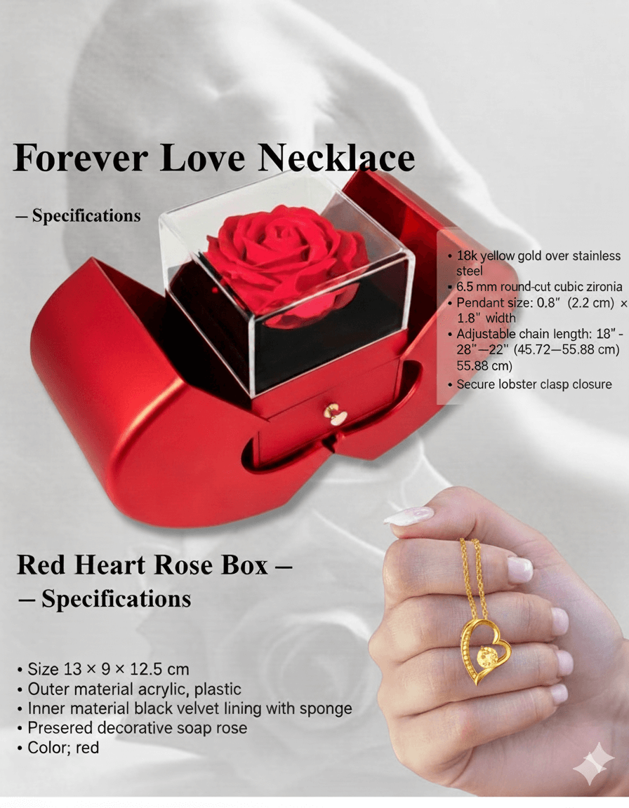 Forever Love Necklace — Red Rose Box