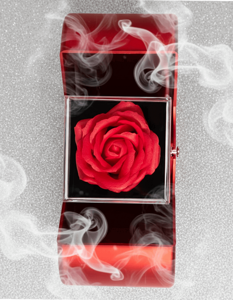 Forever Love Necklace — Red Heart Rose Box with Message Card