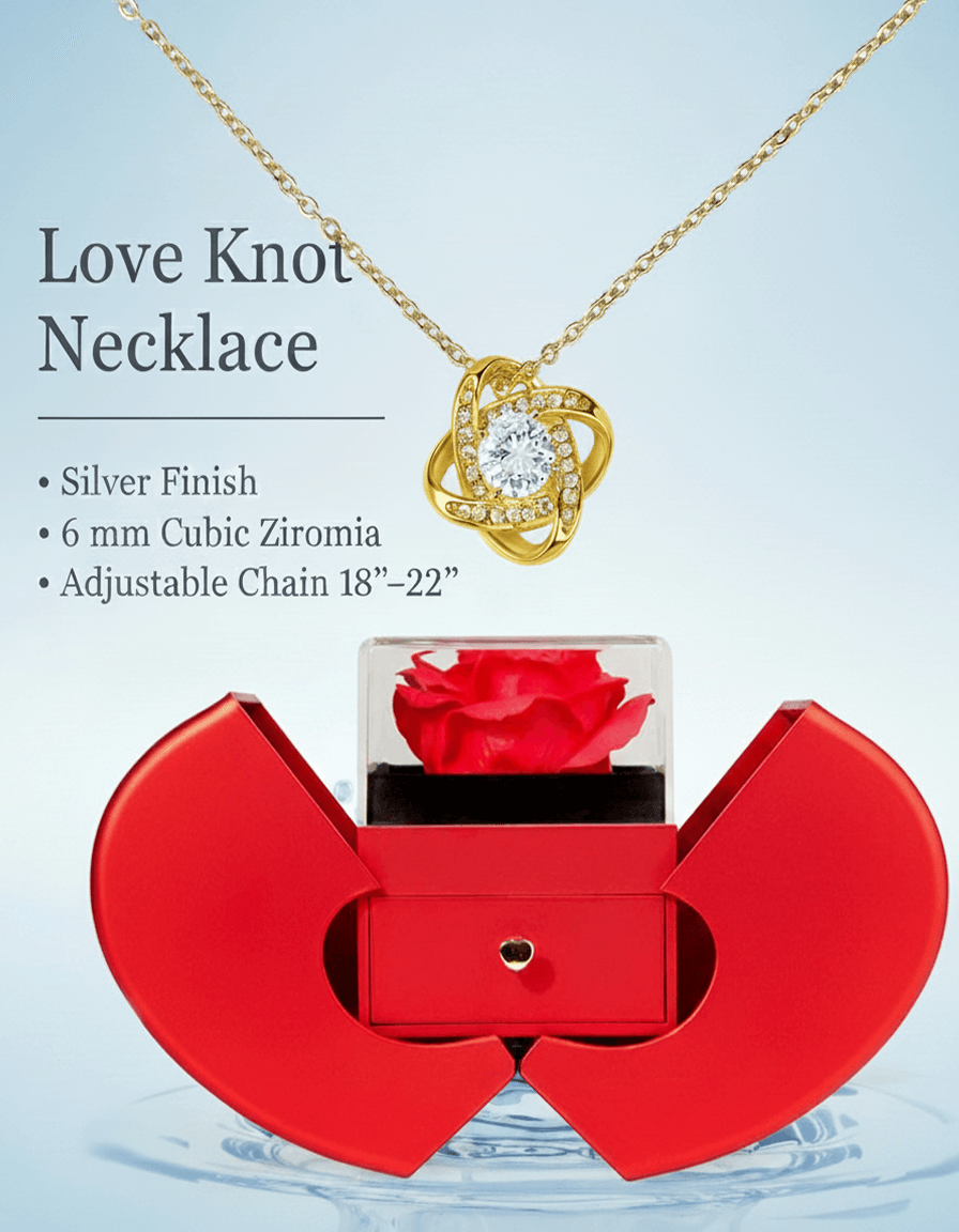 Love Knot Necklace — Red Rose Box